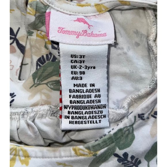Tommy Bahama Toddler Girl’s Floral Zebra Ruffle Top Shirt Size 3T - Picture 3 of 4
